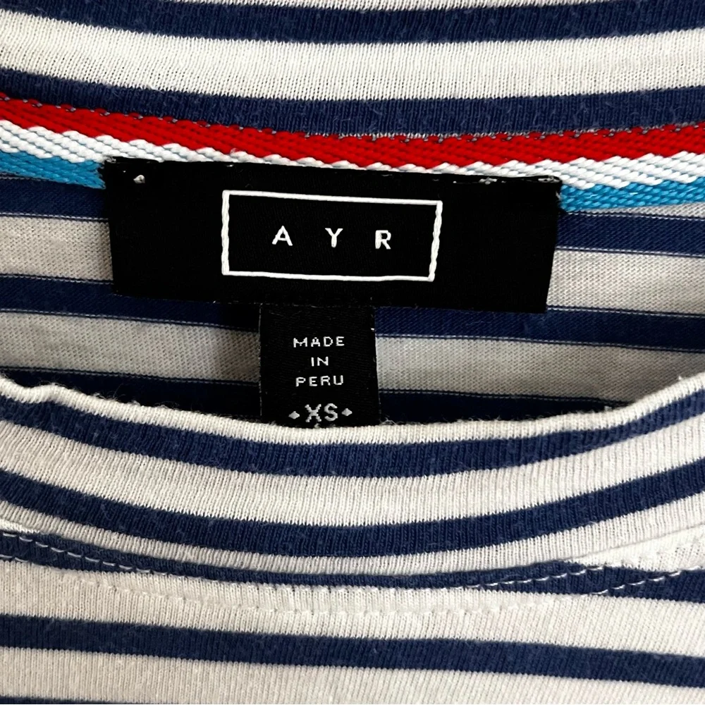 AYR Blue and White Striped Long Sleeve Tee - Picture 5 of 9